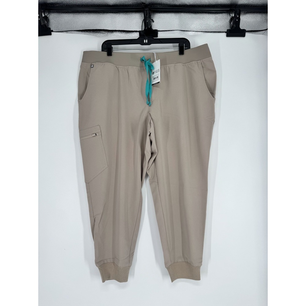 FIGS Technical Collection Zamora Joggers Scrub Pants Women 3XLP 3XL Petite Khaki